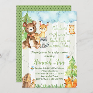 Invitation de Baby showers de Woodland Friends For