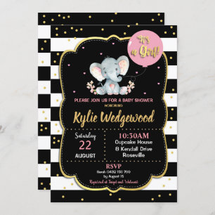 Invitation de Baby showers éléphants C'est une fil