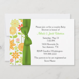 Invitation de Baby showers Floral à l'élégance