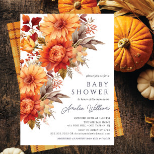 Invitation de Baby showers floraux Bliss d'automne