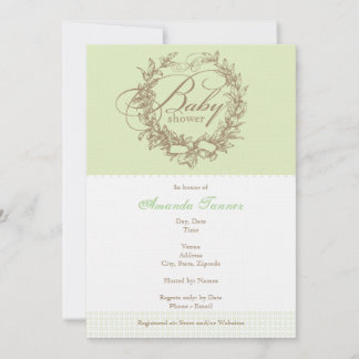 Invitation de Baby showers français - Vert