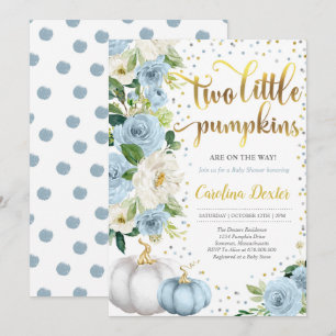 Invitation de Baby showers jumeaux Citrouilles Twi