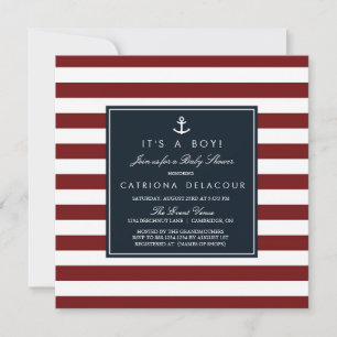 Invitation de Baby showers nautiques de la Marine