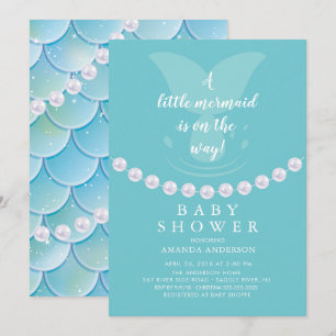 Invitation de Baby showers Perles et Sirènes
