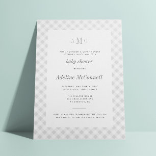 Invitation de Baby showers traditionnels gris En v