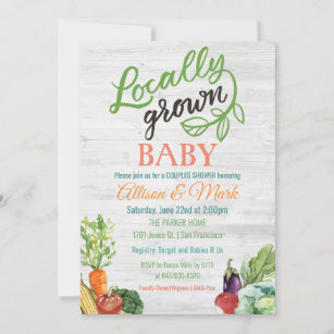 Invitation de Baby showers végétariens cultivés lo