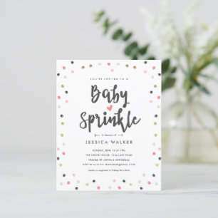Invitation de Baby Sprinkle à confettis roses à pe