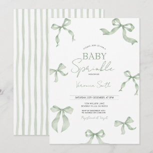 Invitation de baby sprinkle à l'arc-en-ciel vert s