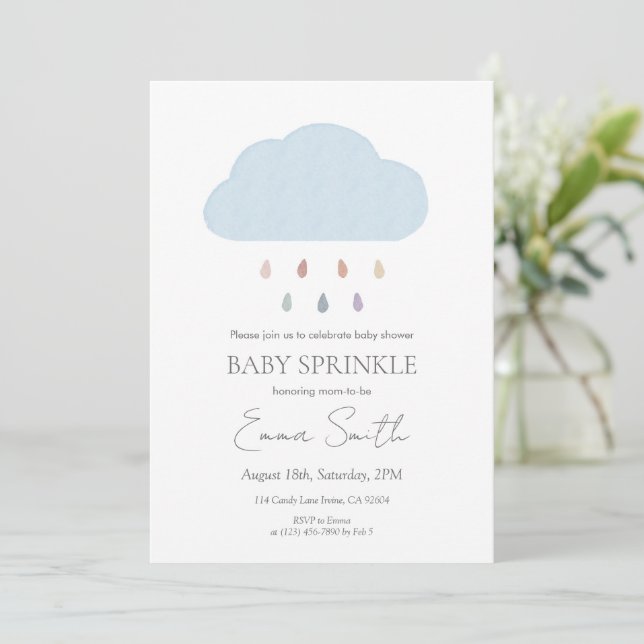 Invitation de Baby Sprinkle Arc-en-Ciel à l'aquare (Debout devant)