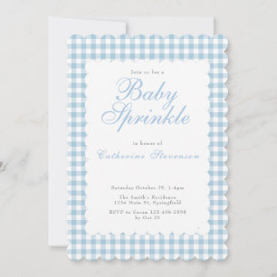 Invitation de Baby Sprinkle Bleu Poussiéreux Doubl