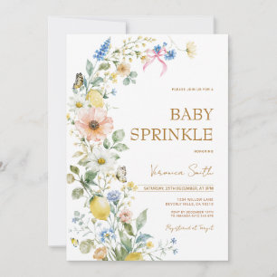 Invitation de Baby Sprinkle Citron Rose