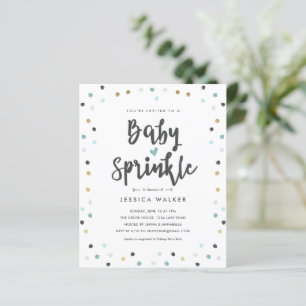 Invitation de Baby Sprinkle de type Confetti Bleu
