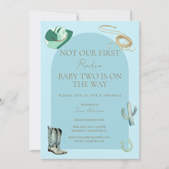 Invitation de Baby Sprinkle « Pas notre/son premie (Devant)