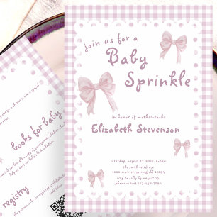 Invitation de Baby Sprinkle Rose à Double Face en