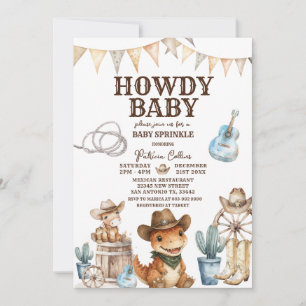 Invitation de Baby Sprinkle Western Cowboy « Howdy