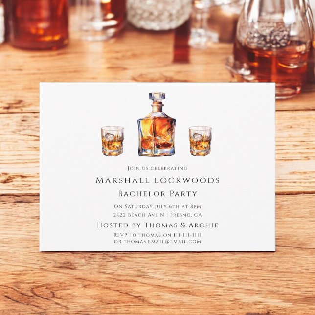 Invitation de baccalauréat (modern simple stylish modern batchelor party invitation )