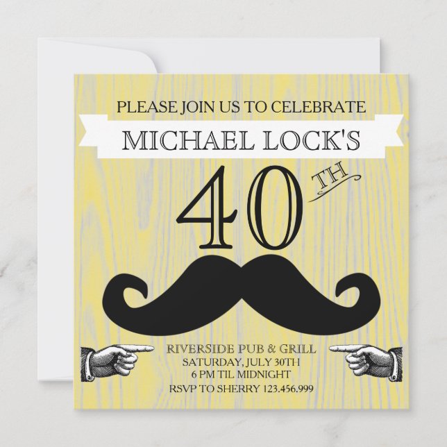 Invitation de Bachelor pour l'anniversaire d'un ho (Devant)