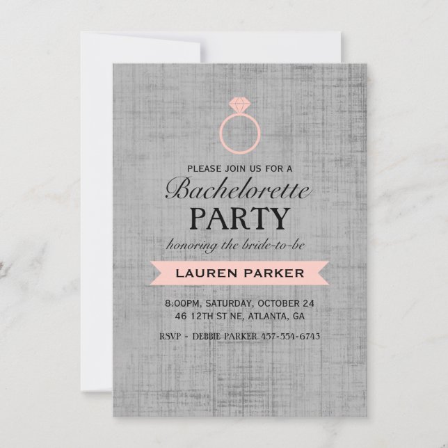 Invitation de Bachelorette avec Affiche Vintage Co (Devant)