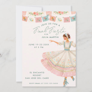 Invitation de Bachelorette Coquette Final Fiesta