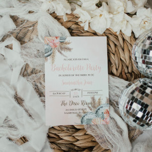 Invitation de Bachelorette Disco Thème Bohème Disc