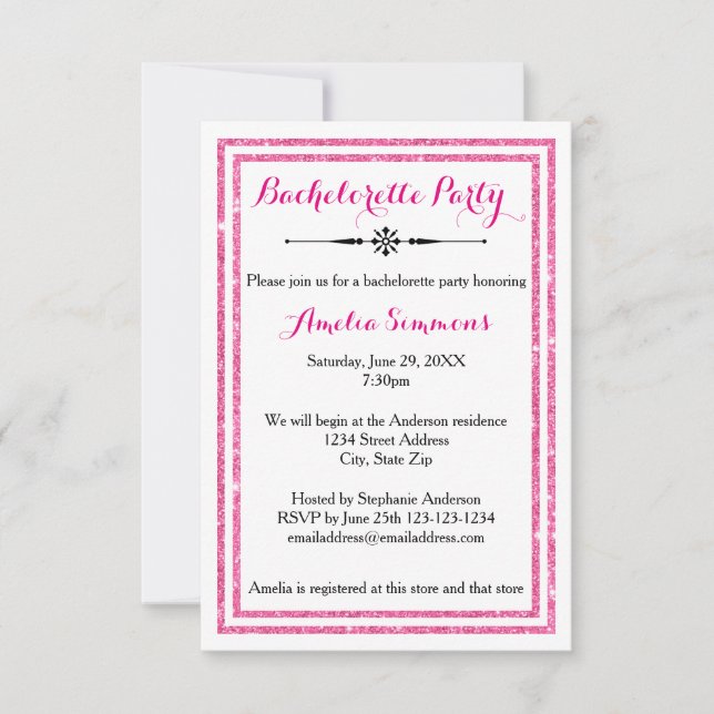 Invitation de Bachelorette Double Rose 3x5 (Devant)