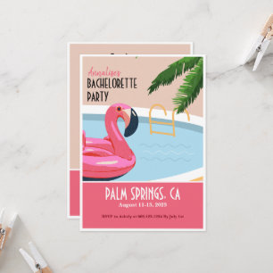Invitation de Bachelorette Fushia Flamingo 