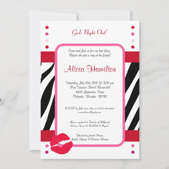Invitation de bachelorette Poster de animal 5x7 (Devant)