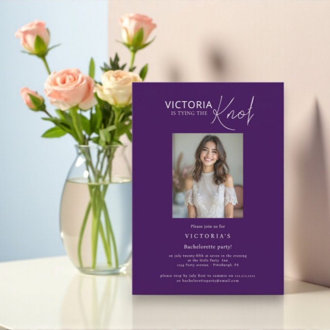 Invitation de Bachelorette 'Tying The Knot' Écritu (Créateur téléchargé)