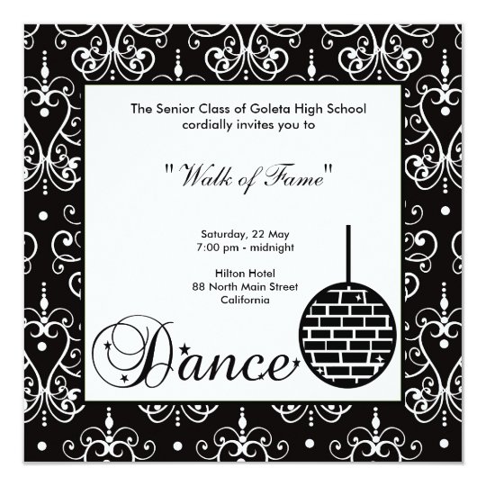Invitation de bal de promo Zazzle.fr