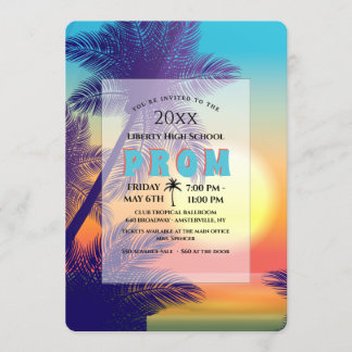 Invitation de bal d'étudiants de paradis d'île