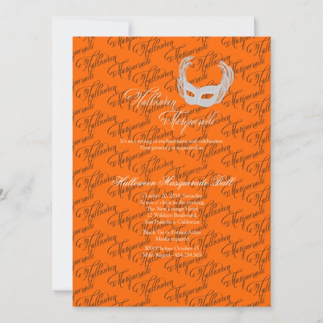 Invitation de bal d'Halloween (Devant)