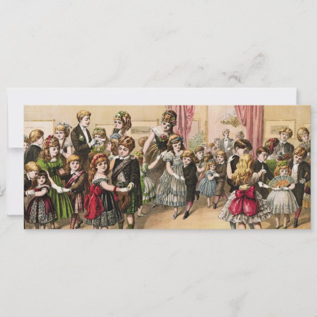 Invitation de bal écossais pour enfants du 19e siè (Devant)