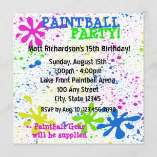 Invitation de balle à peinture