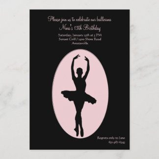Invitation de ballerine de centre de la scène