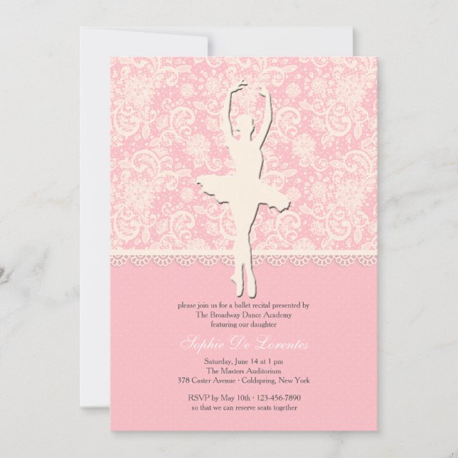 Invitation de ballet sur ses pointes (Devant)