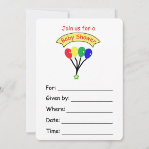 Invitation de ballons pour un Baby shower