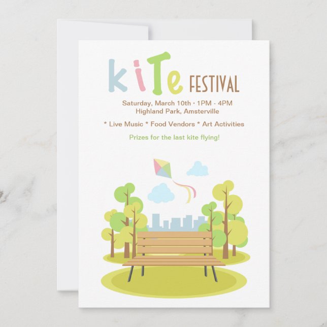 Invitation de banc de parc (Devant)