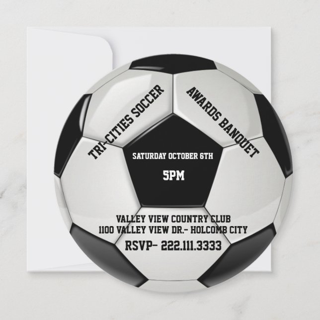 Invitation de banquet de récompenses du football (Devant)