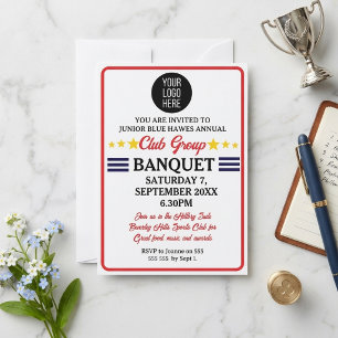 Invitation de banquet d'équipe sportive à logo per