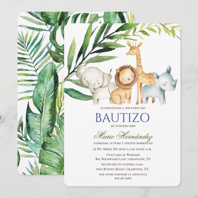 Invitation de baptême (Devant / Derrière)