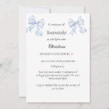 Invitation de baptême à boucle bleue