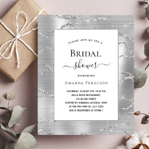 Invitation de bapteme argent blanc à petit budget