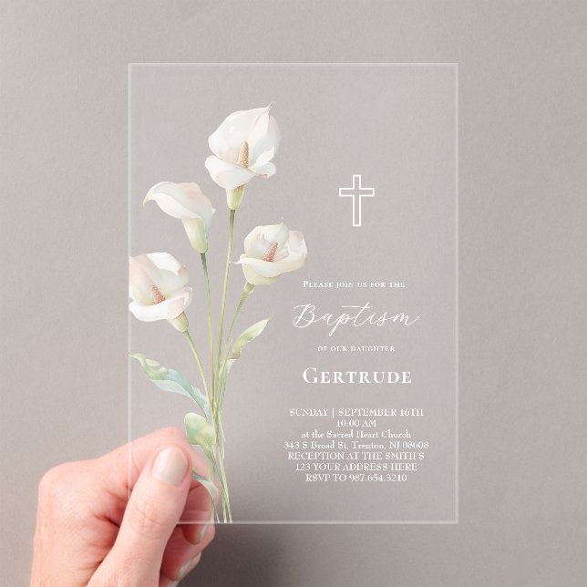 Invitation de baptême au lys calla (In situ (ordinateur de poche))