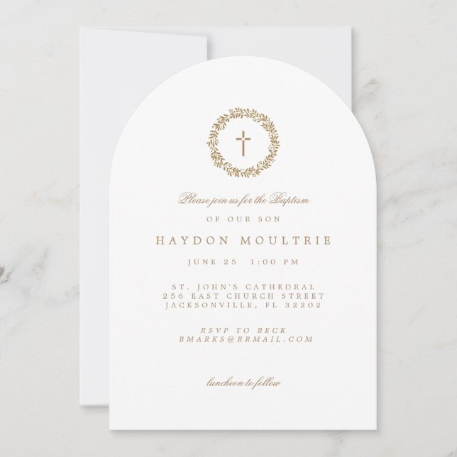 Invitation de baptême blanc (Devant)