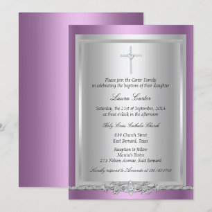 Invitation de baptême/catholicisme avec croix de j
