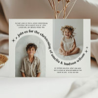 Invitation de baptême conjoint avec photo de Doubl