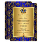 Invitation de baptême Couronne Royale Bleu Royale