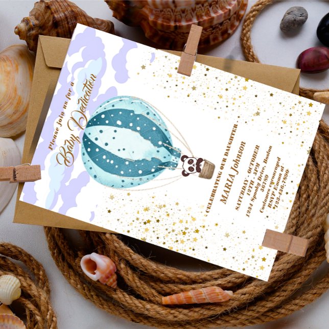 Invitation de baptême d'animaux mignons en montgol (Créateur téléchargé)