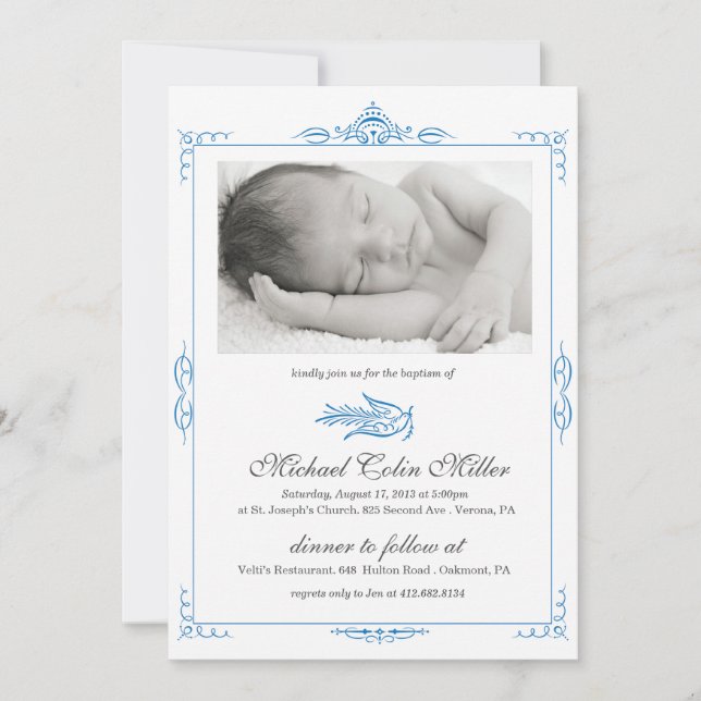 Invitation de baptême de bébé (Devant)