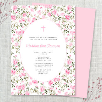 Invitation de baptême de fille grandmillénaire aux